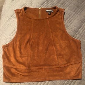 Express Tan Suede Crop Top